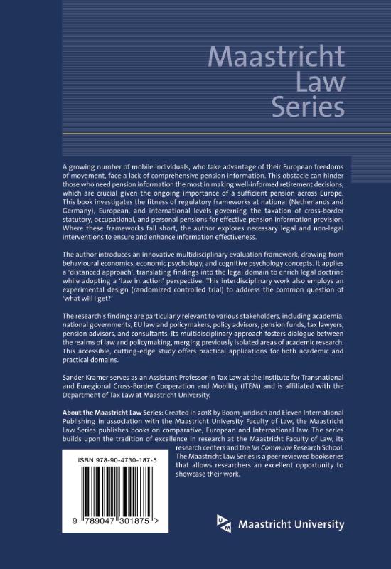 Achterkant van Effective Cross-Border Pension Information in the Face of Multi-Level Legal Systems