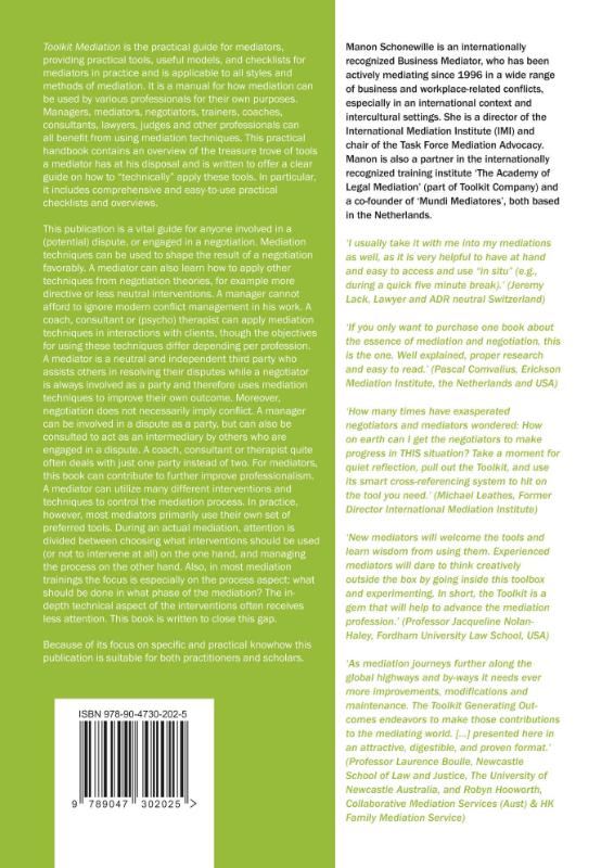 Achterkant van Toolkit Mediation