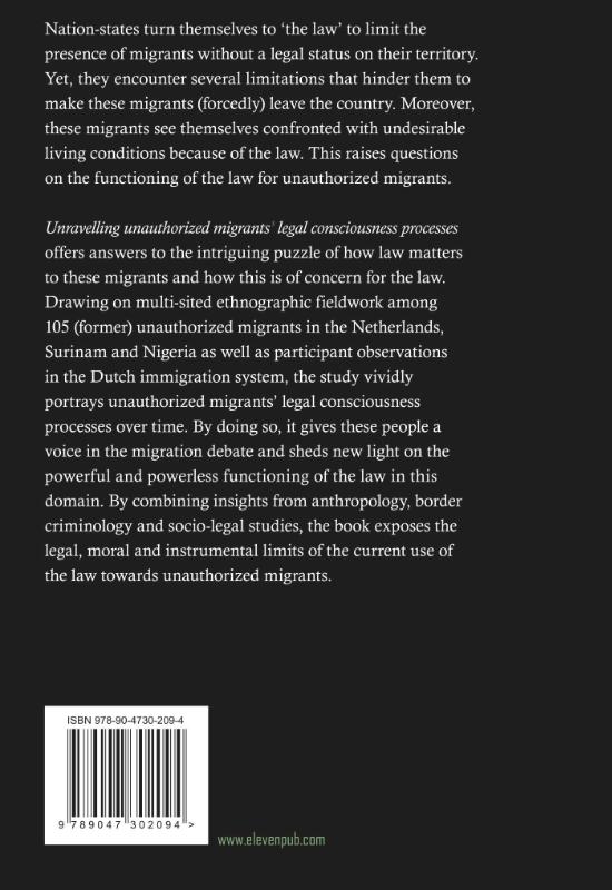 Achterkant van Unravelling unauthorized migrants’ legal consciousness processes