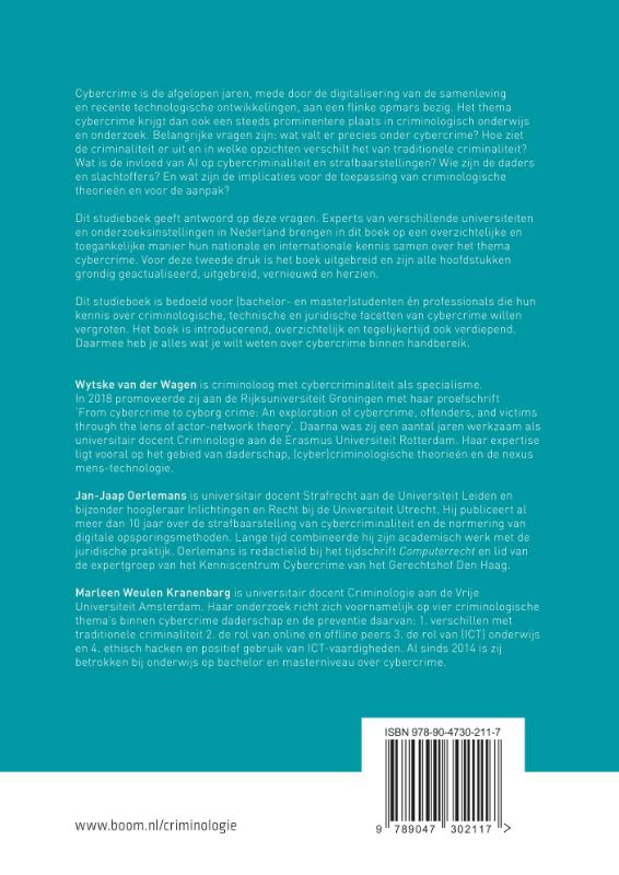 Achterkant van Basisboek cybercriminaliteit
