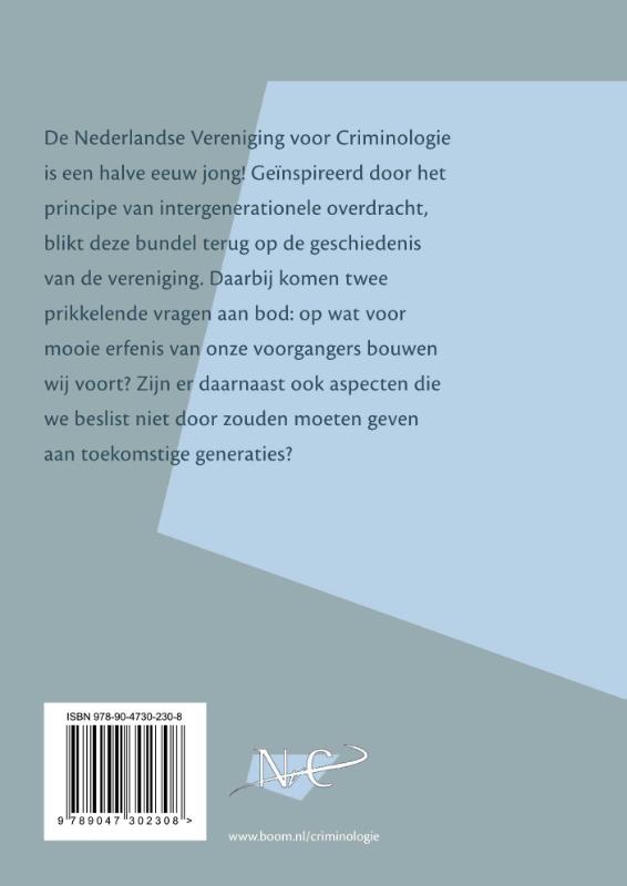 Achterkant van Vijftig jaar Nederlandse Vereniging voor Criminologie