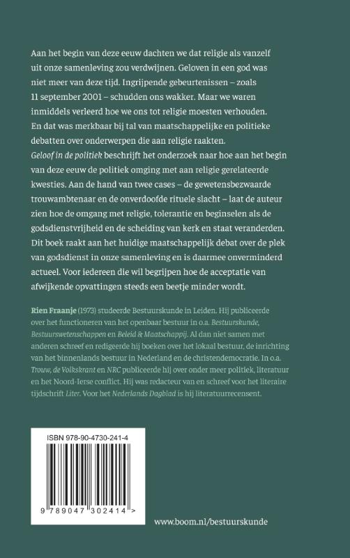 Achterkant van Geloof in de politiek