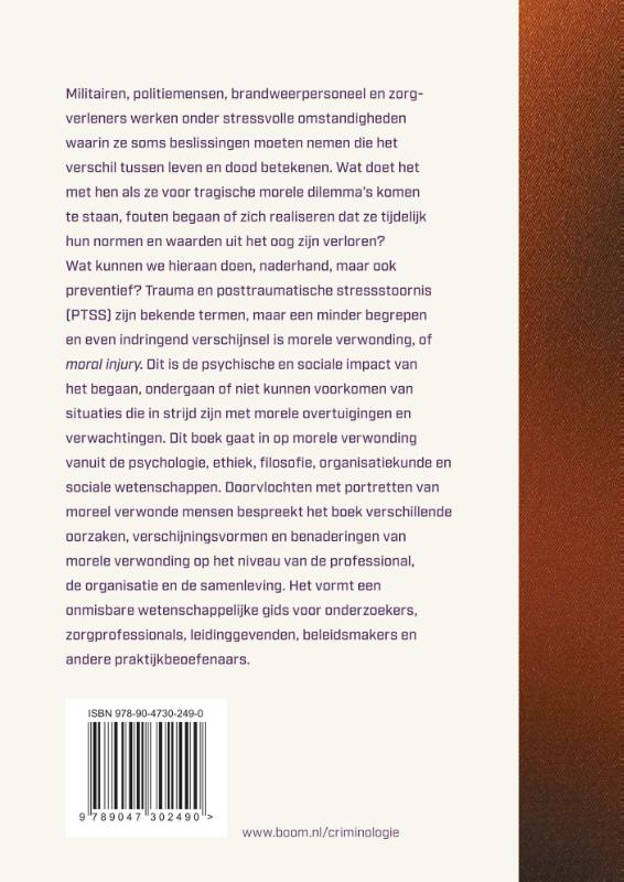 Achterkant van Handboek Moral Injury in Context