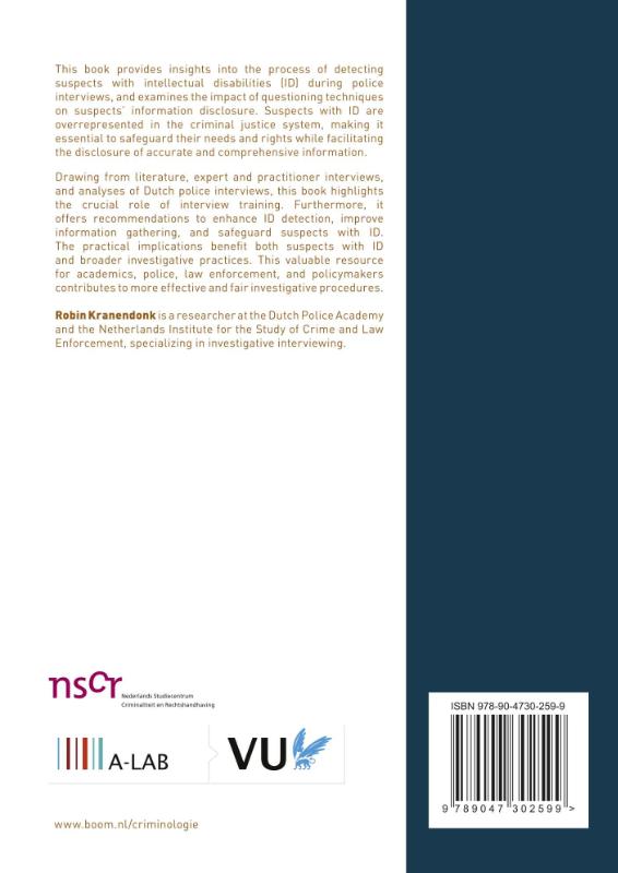 Achterkant van Recognizing and interviewing suspects with intellectual disability