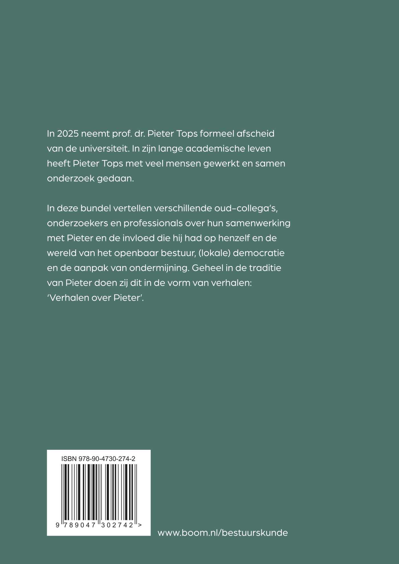 Achterkant van Verhalen over Pieter