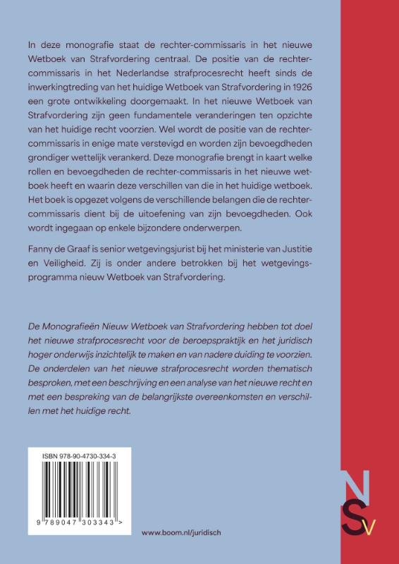 Achterkant van De rechter-commissaris