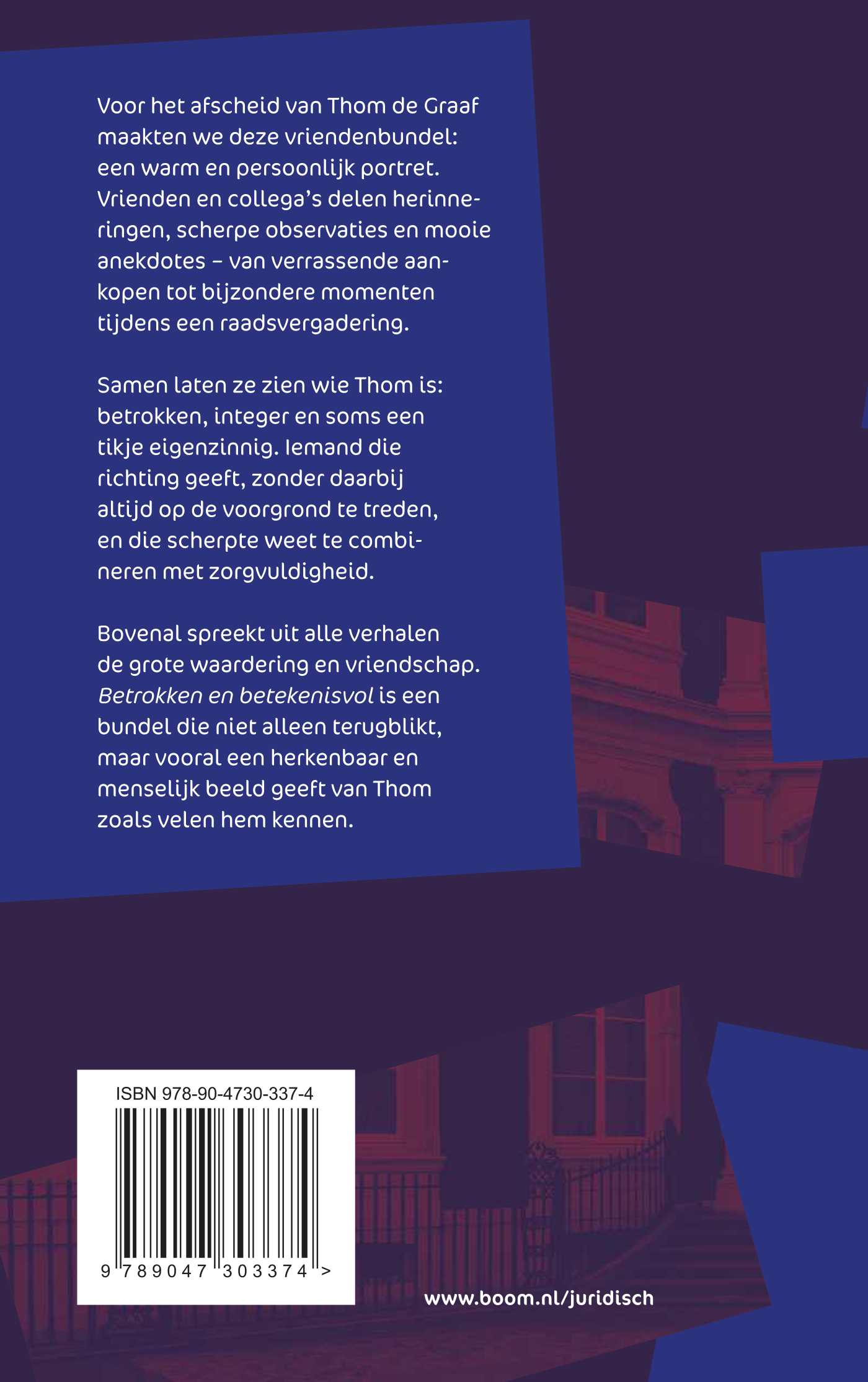 Achterkant van Betrokken en betekenisvol