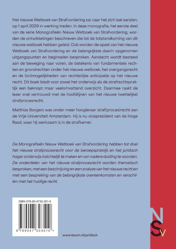 Achterkant van Het nieuwe Wetboek van Strafvordering: opzet, uitgangspunten en beginselen