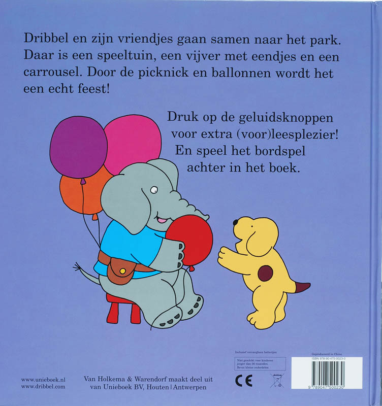 Achterkant van Dribbels dagje uit