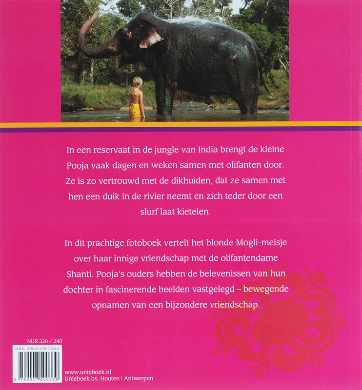 Achterkant van Pooja, het olifantenmeisje