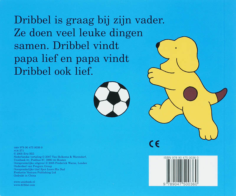 Achterkant van Dribbels lieve papa