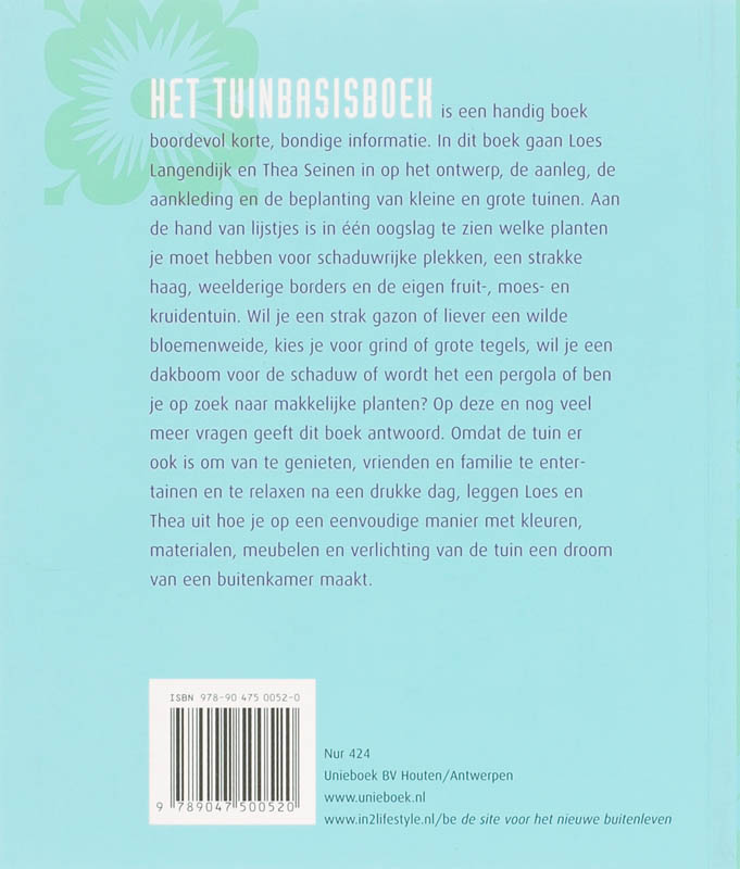 Achterkant van Tuinbasisboek