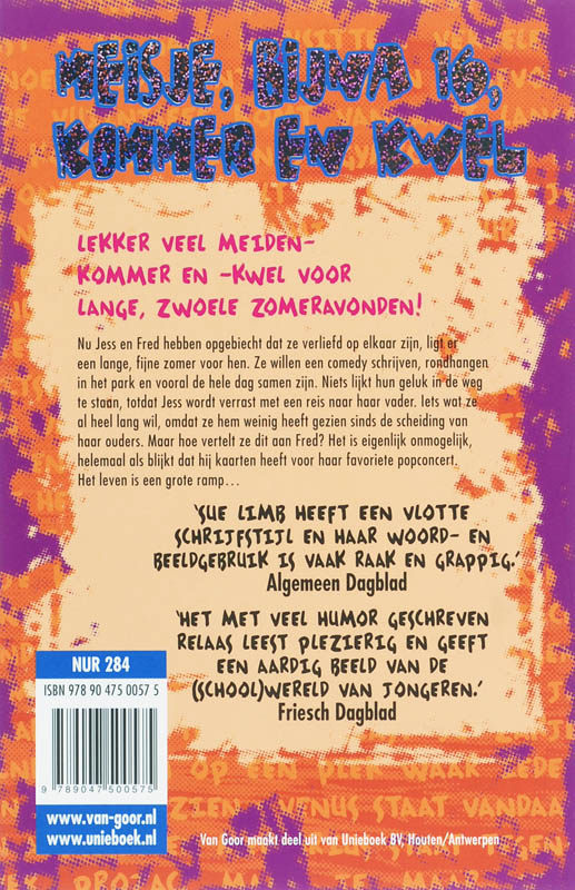 Achterkant van Meisje, bijna 16, kommer en kwel
