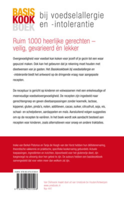 Achterkant van Basiskookboek bij voedselallergie en -intolerantie