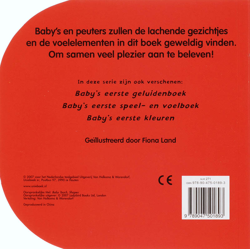 Achterkant van Baby's eerste vormen