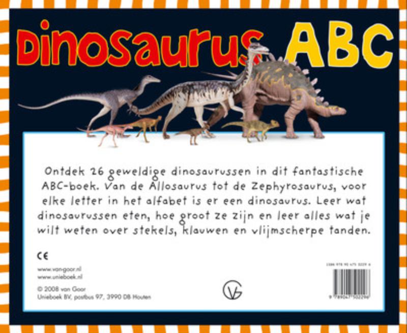 Achterkant van Dinosaurus ABC