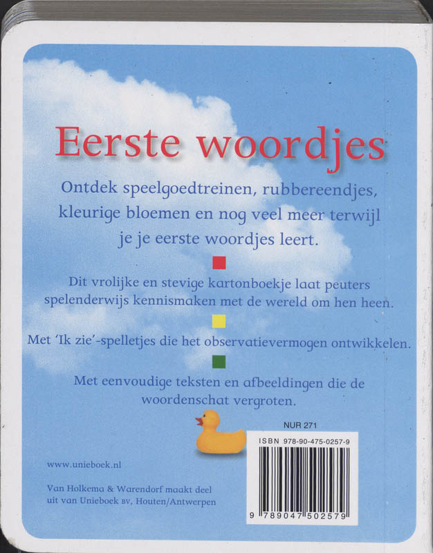 Achterkant van Eerste woordjes