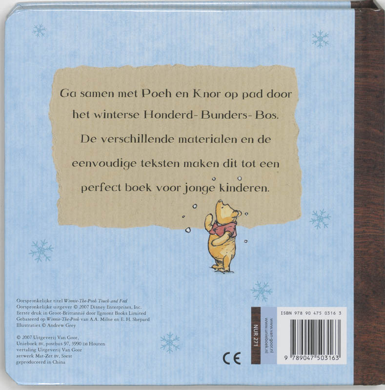 Achterkant van Winnie de poeh Winterboek