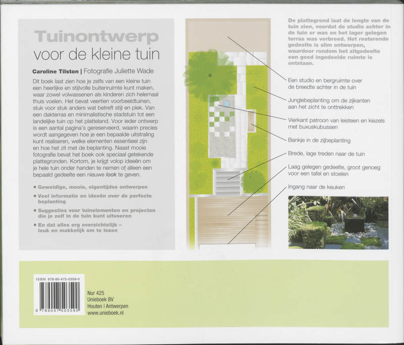 Achterkant van Tuinontwerp voor de kleine tuin