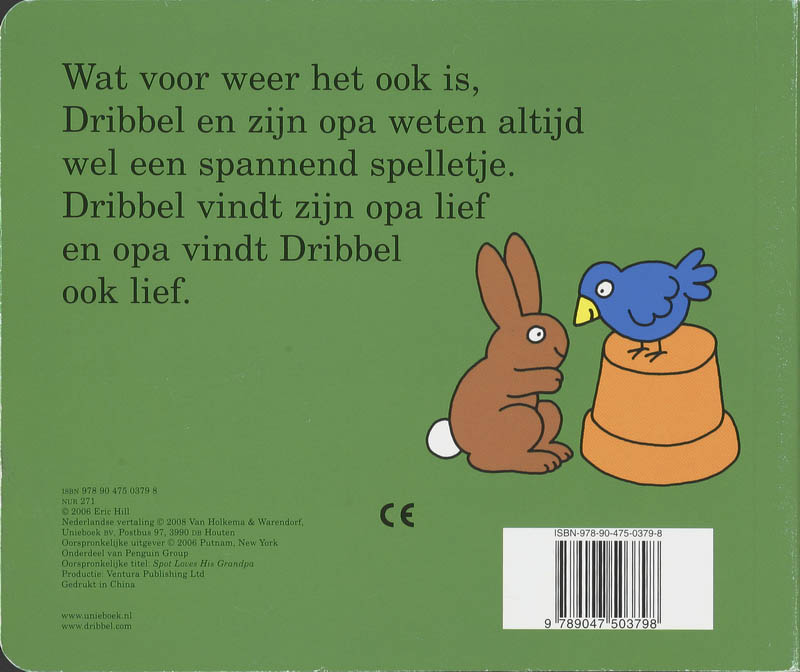 Achterkant van Dribbels lieve opa