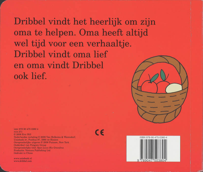 Achterkant van Dribbels lieve oma