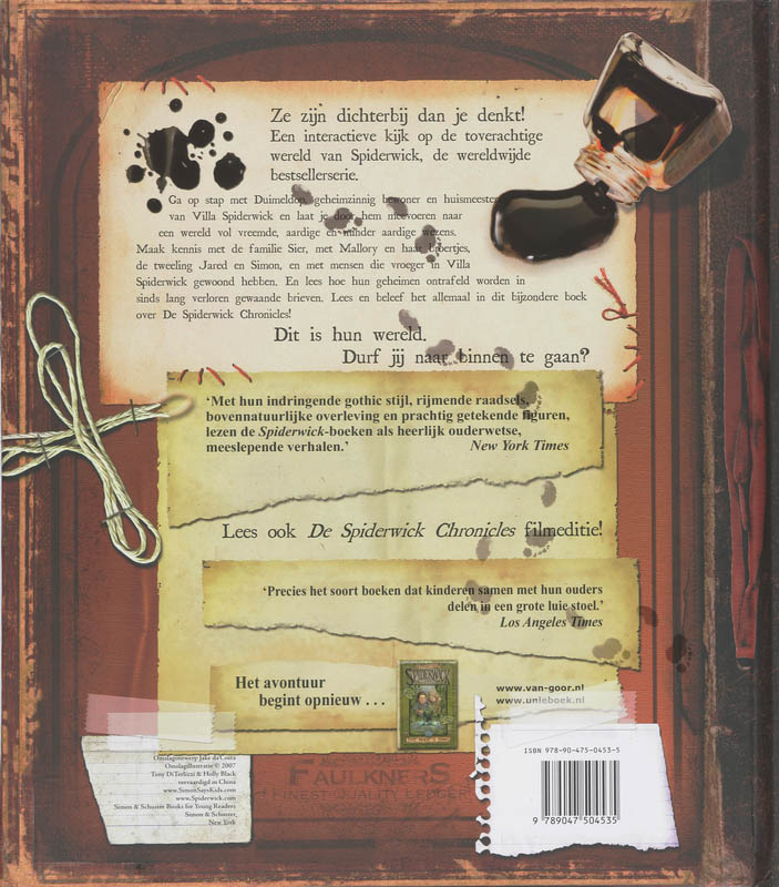 Achterkant van Spiderwick Chronicles: Een reis door de toverachtige wereld met Duimeldop als gids