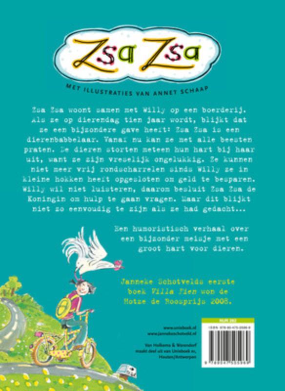 Achterkant van Zsa Zsa