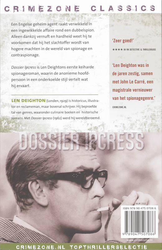 Achterkant van Dossier Ipcress