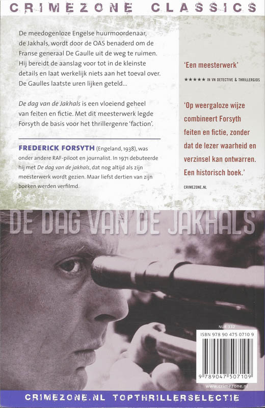Achterkant van De dag van de jakhals