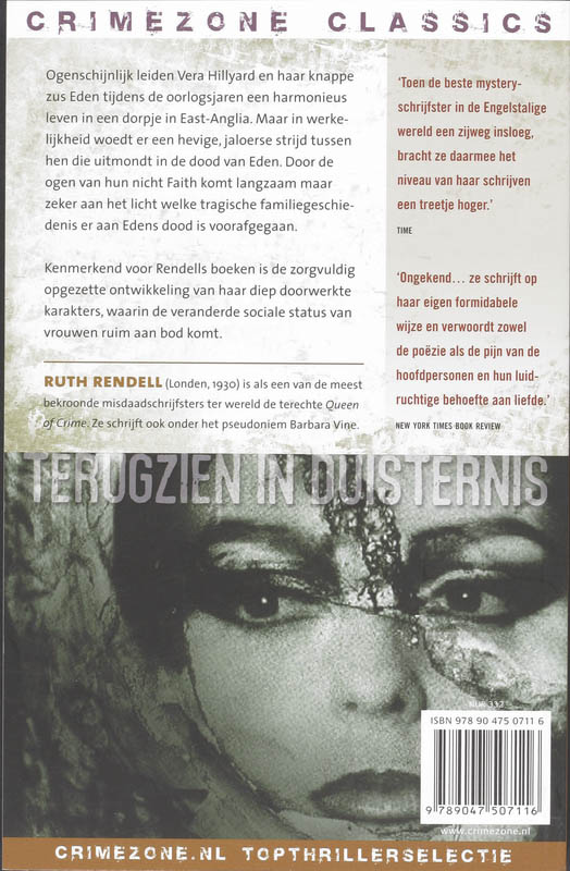 Achterkant van Terugzien in duisternis