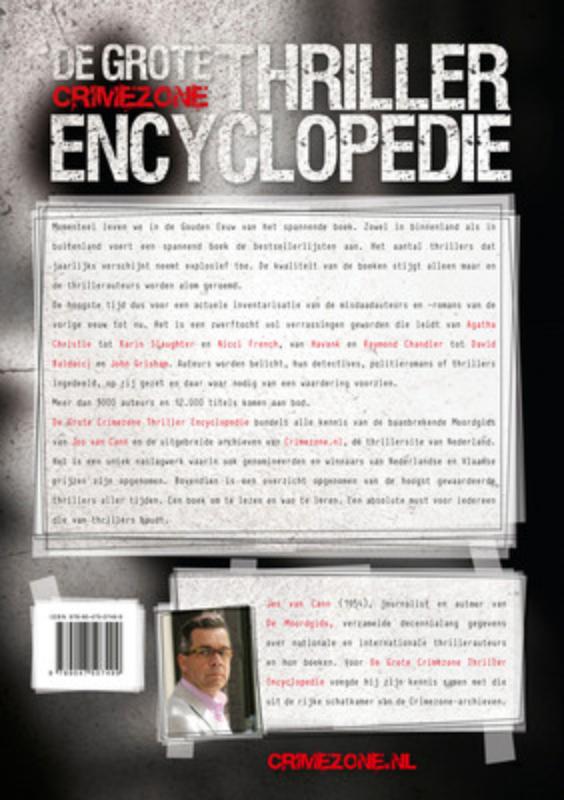 Achterkant van De Grote Crimezone Thriller Encyclopedie