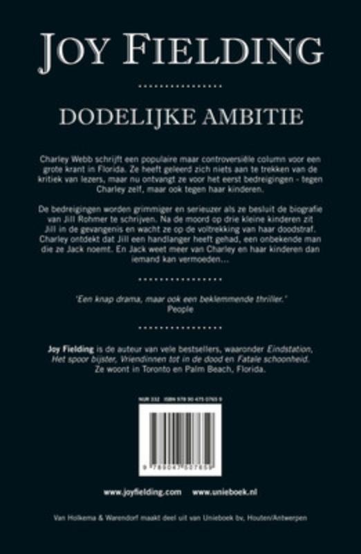 Achterkant van Dodelijke ambitie