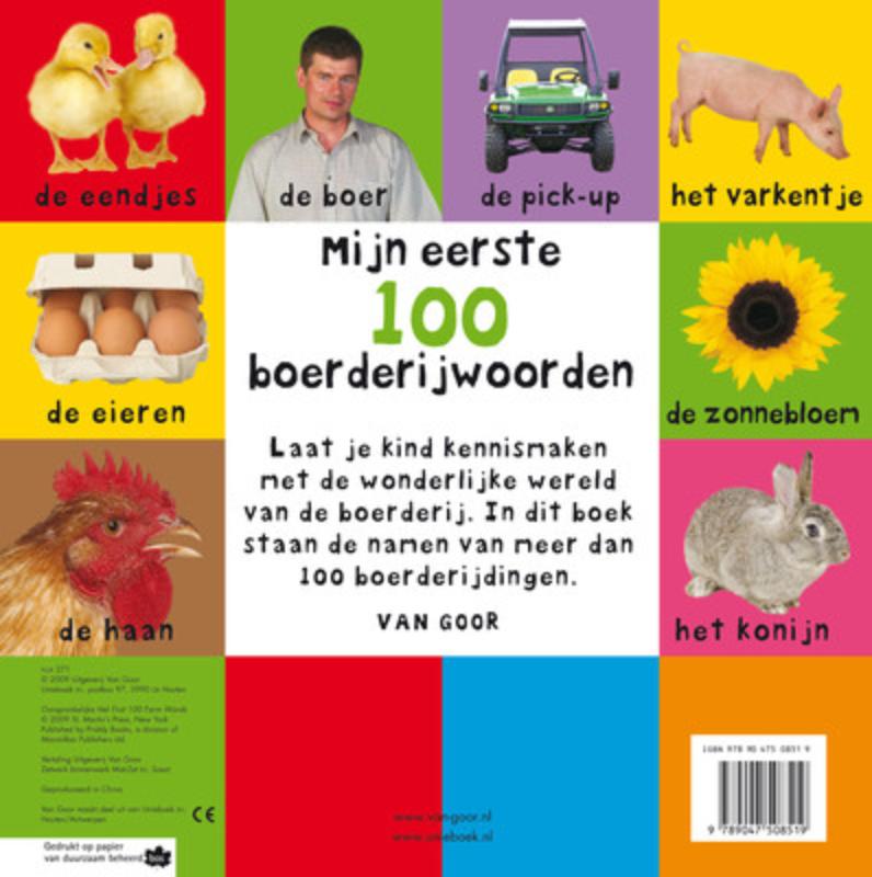 Achterkant van Mijn eerste 100 boerderijwoorden