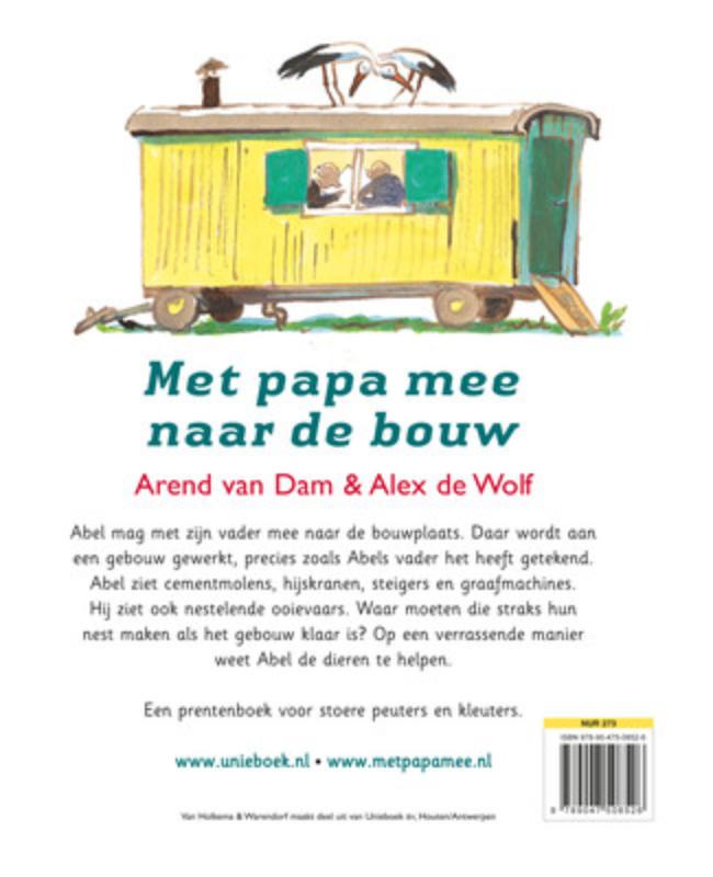 Achterkant van Met papa mee naar de bouw