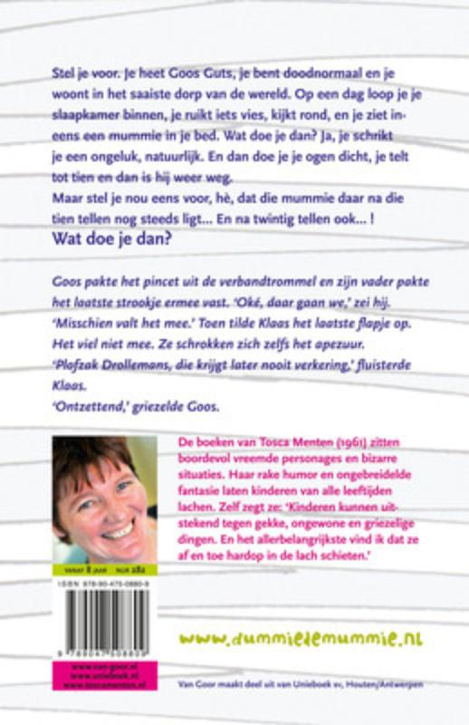 Achterkant van Dummie de mummie en de gouden scarabee