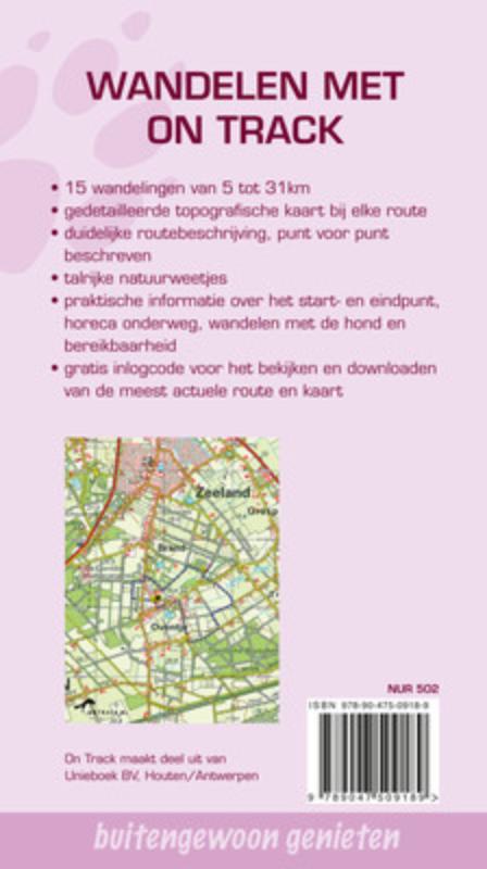 Achterkant van On Track Noord-Brabant Wandelroutes