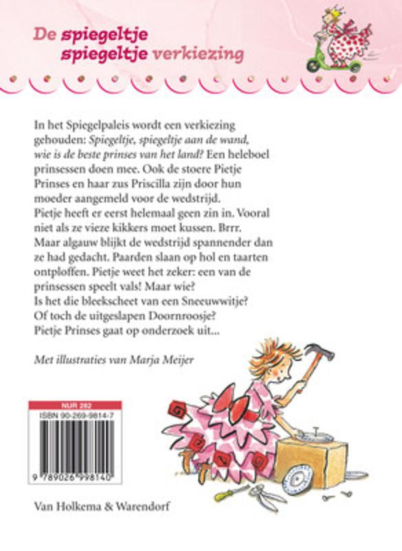 Achterkant van Pietje Prinses, de Spiegeltje