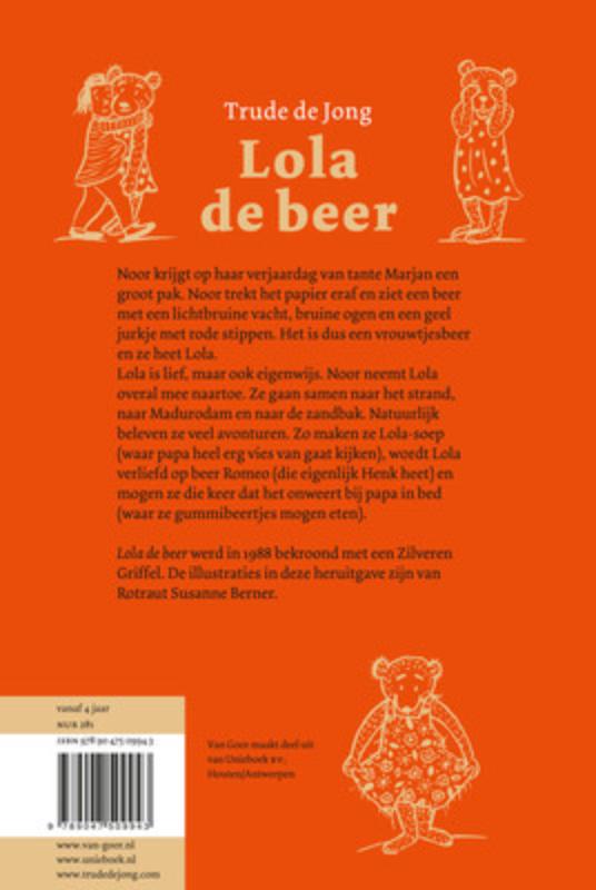 Achterkant van Lola de beer