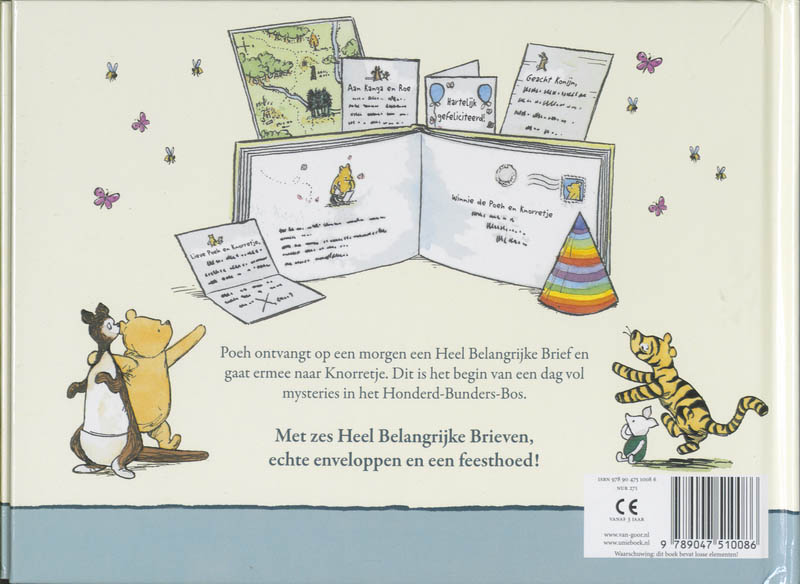 Achterkant van Winnie de Poeh en de dag van de heel belangrijke brieven