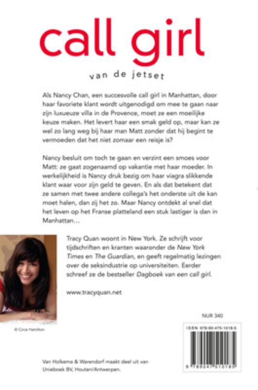 Achterkant van Callgirl van de jetset