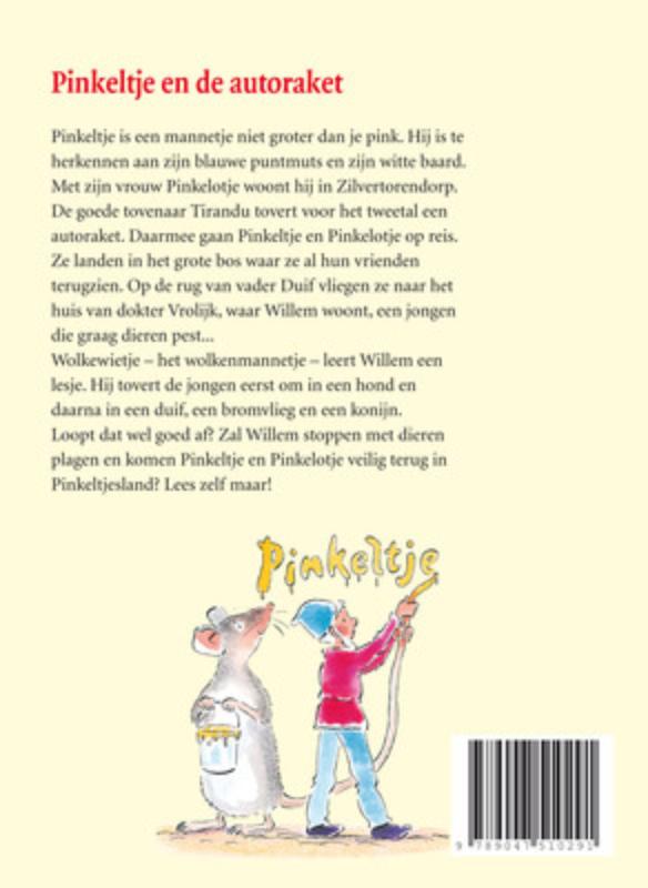 Achterkant van Pinkeltje en de autoraket
