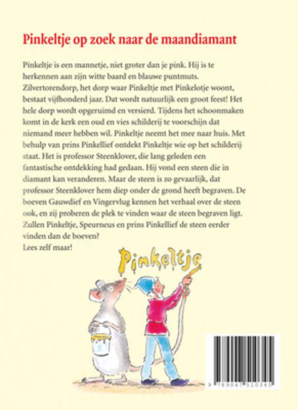 Achterkant van Pinkeltje op zoek naar de maandiamant
