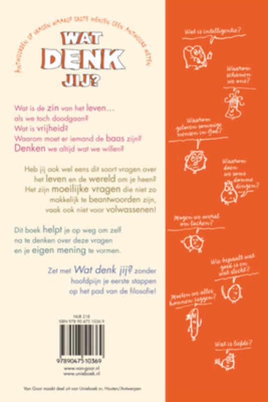 Achterkant van Wat denk jij?