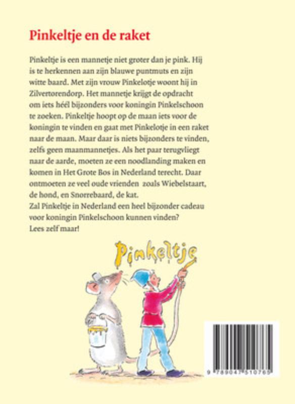 Achterkant van Pinkeltje en de raket