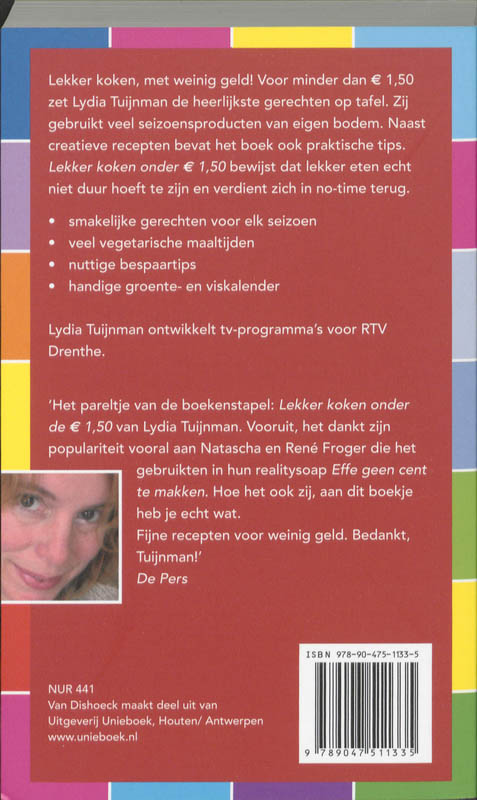 Achterkant van Lekker koken onder de 1.50 Euro