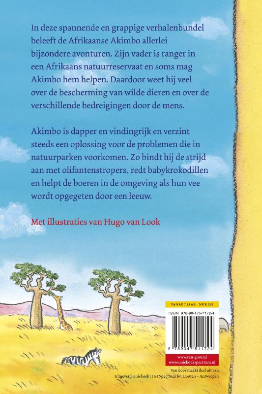 Achterkant van Het grote boek van Akimbo in Afrika