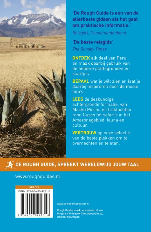 Achterkant van Rough Guide Peru
