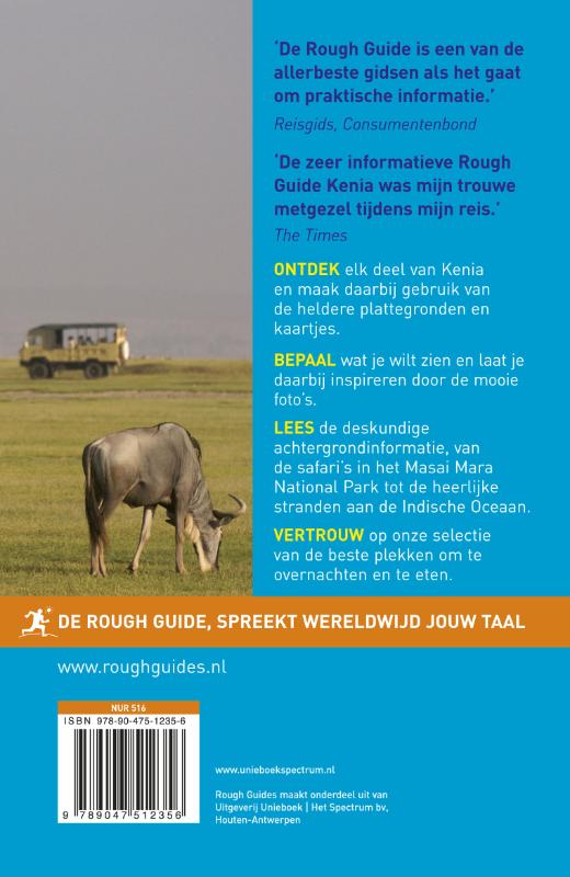 Achterkant van Rough Guide Kenia