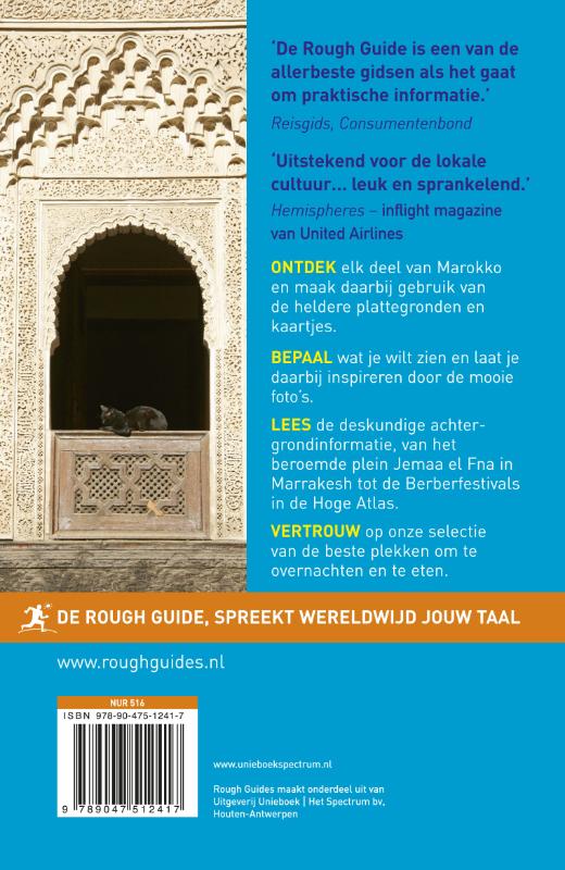 Achterkant van Rough Guide Marokko