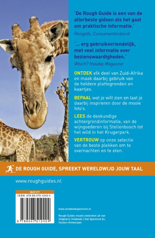 Achterkant van Rough Guide Zuid-Afrika